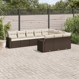 10-dijelni set vrtnih sofa od poliratana s jastucima smeđi | shoptok.hr