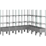  Vrtna sadilica s rešetkom svjetlosiva 200 x 160 x 142,5 cm PP | shoptok.hr