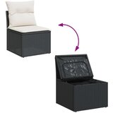  6-dijelni set vrtnih sofa s jastucima crni od poliratana | shoptok.hr