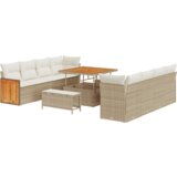  11-dijelni set vrtne sofe s jastučićima bež poli ratan akacija | shoptok.hr