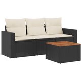  4-dijelni set vrtnih sofa od poliratana s jastucima crni | shoptok.hr