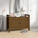 vidaXL Klop za predsobo medeno rjava 80x40x60 cm trdna borovina Cene