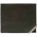 Fashion Hunters Dark brown and brown men's wallet with a silver accent Cene