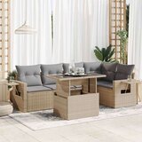 vidaXL 6-dijelni set vrtnih sofa s jastucima bež od poliratana | shoptok.hr