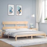 vidaXL Posteljni okvir z vzglavjem 200x200 cm trden les Cene