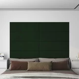vidaXL Stenski paneli 12 kosov temno zeleni 90x30 cm žamet 3,24 m²