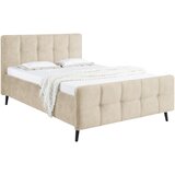 MID.YOU OBLAZINJENA POSTELJA 140 cm x 200 cm , tekstil, leseni material krem barve | Shoptok.si