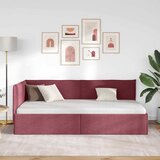  Kutni okvir kreveta Vinska crvena 90 x 200 cm tkanina | shoptok.hr