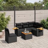 vidaXL 6-dijelni set vrtnih sofa s jastucima crni od poliratana | shoptok.hr