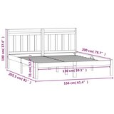  Okvir za krevet od masivnog drva 150x200 cm veliki bračni | shoptok.hr