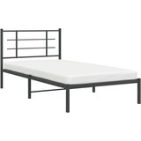 Metalni okvir za krevet s uzglavljem crni 107x203 cm | shoptok.hr