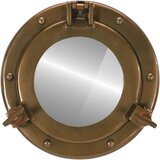  Zidno ogledalo s prozorčićem Ø23 cm aluminij i staklo | Shoptok.si