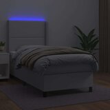  Box spring s madracem LED bijeli 90x190 cm umjetna koža | shoptok.hr