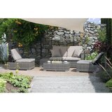 Garden Pleasure Siva vrtna lounge garnitura od umjetnog ratana za 4 Alcudia - | shoptok.hr