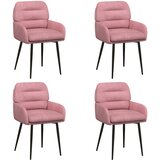 vidaXL Jedilni stoli 4 pcs Žamet Roza 59 x 59,5 x 90 cm, (5000296869) | Shoptok.si
