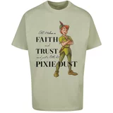 MT Upscale Majica 'Disney 100 Peter Pan Faith and Trust' nude / maslinasta / pastelno zelena / crna
