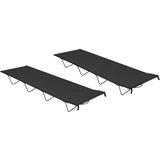 Kreveti za kampiranje 2 kom 180x60x19 cm tkanina i čelik crni | Eponuda.com