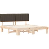  Krevetni okvir s tapiciranim uzglavljem Sivo-smeđa 180 x 200 cm | shoptok.hr