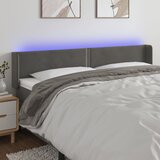  LED uzglavlje tamnosivo 163x16x78/88 cm baršunasto | shoptok.hr