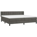  Krevet s oprugama i madracem tamnosivi 200x200 cm baršunasti | shoptok.hr