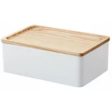 YAMAZAKI Bela škatla za shranjevanje s pokrovom 18.5x12.5x7 cm Rin –