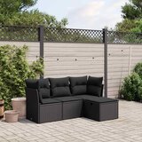  4-dijelni set vrtnih sofa od poliratana s jastucima crni | shoptok.hr