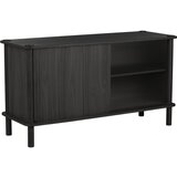 UMAGE Crna vitrina od punog hrasta s kliznim vratima 135x73,5x48 cm Italic – | shoptok.hr