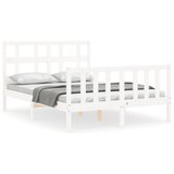 Maison Chic Posteljni okvir - Dvoposteljna postelja - Zakonska postelja brez vzmetnice bel 140x200 cm trdna borovina-J11414, (21774495) | Shoptok.si