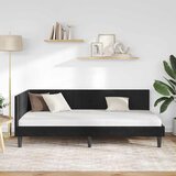  Kutni okvir kreveta s uzglavljem Crna 90 cm x 200 cm Baršun | shoptok.hr