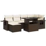 vidaXL 7-dijelni set vrtnih sofa od poliratana s jastucima smeđi | shoptok.hr