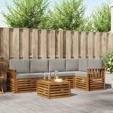  Set vanjskih sofa 6 kom. Prirodna i svijetlo siva Poliester | shoptok.hr