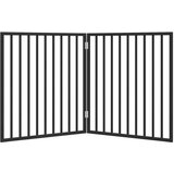 vidaXL Vrata za pse s 2 panela sklopiva crna 160 cm od drva topole | shoptok.hr