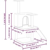  Penjalica za mačke sa stupovima za grebanje tamnosiva 109 cm | shoptok.hr