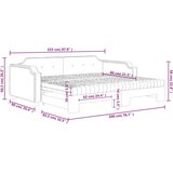  Dnevni krevet na razvlačenje tamnosivi 80 x 200 cm od tkanine | shoptok.hr