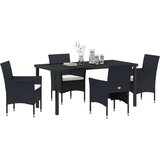  5-dijelni set vrtnih blagovaonskih stolica Crni Poli ratan | shoptok.hr