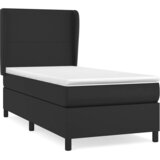 s oprugama i madracem crni 90 x 200 cm od umjetne kože | shoptok.hr