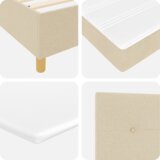 Box Spring Krevet s Madracem - Krem 100x200 cm Tkanina | shoptok.hr