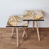 Hanah home 2Shp263 - Gold GoldBeigeBrown Nesting Table (2 Pieces) | ePonuda.com
