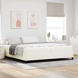  Okvir za krevet s madracem Krema 200 x 200 cm tkanina | shoptok.hr