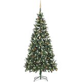 vidaXL Umetna novoletna jelka z LED lučkami in bučkami 210 cm | Shoptok.si