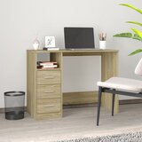 vidaXL Pisalna miza s predali sonoma hrast 102x50x76 cm inženirski les Cene