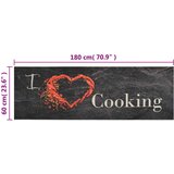 vidaXL Kuhinjski tepih perivi s natpisom Cooking 60x180 cm baršunasti | shoptok.hr