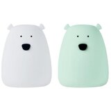 Rabbit And Friends nočna lučka set 2 mehkih silikonskih Medvedek mali USB-C white/arctic green | Shoptok.si