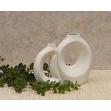 Dekordom vaza set 2/1 buco twin ym-f039b 21cm - white - n43 ( 024353 ) Cene