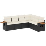  The Living Store Vrtna sedežna garnitura 6-delna z blazinami črna poli ratan - Vrtna Sedežna Garniture, (21453036) | Shoptok.si