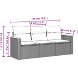  3-dijelna vrtna garnitura od poliratana s jastucima crna | shoptok.hr