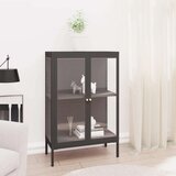  Komoda antracit 75 x 35 x 105 cm od čelika i stakla Cijene