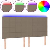  LED uzglavlje smeđesivo 200x5x118/128 cm od tkanine | shoptok.hr