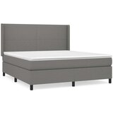  Box spring postelja z vzmetnico temno siva 160x200 cm blago, (20790916) | Shoptok.si