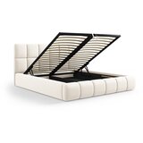 Micadoni Krem baršunasti tapecirani bračni krevet s prostorom za odlaganje s podnicom 200x200 cm Bellis – | shoptok.hr